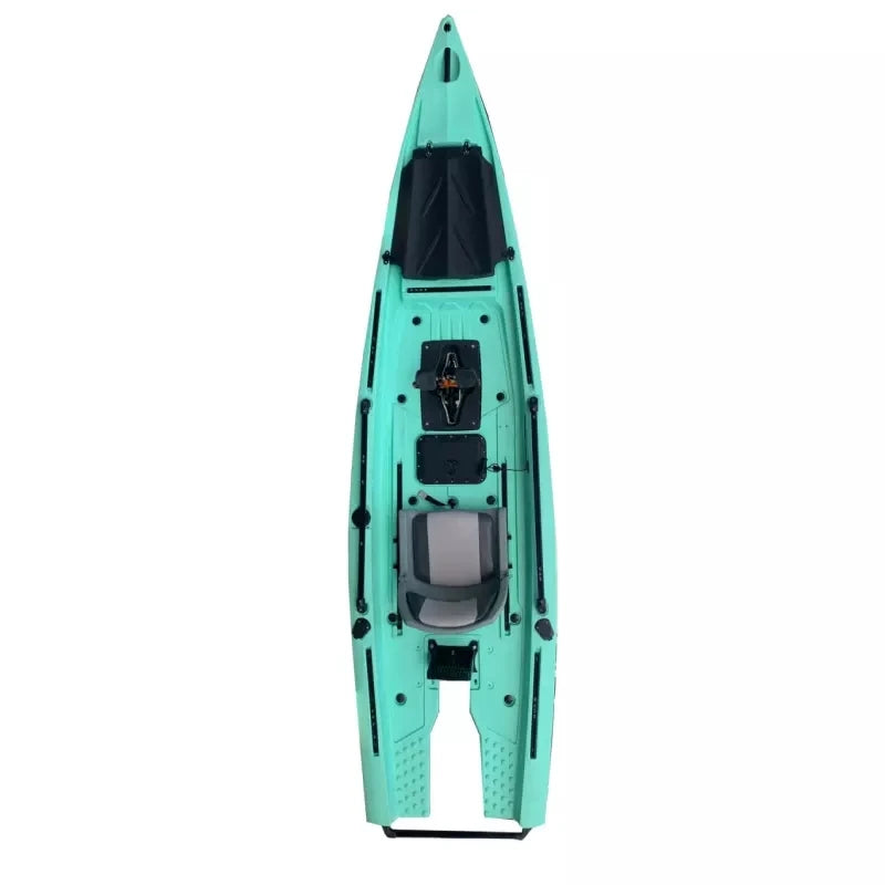 A 13ft Solo Skiff Boats Fishing Kayak with Motor Pedal Drive Fishing Kayaks Factory Price