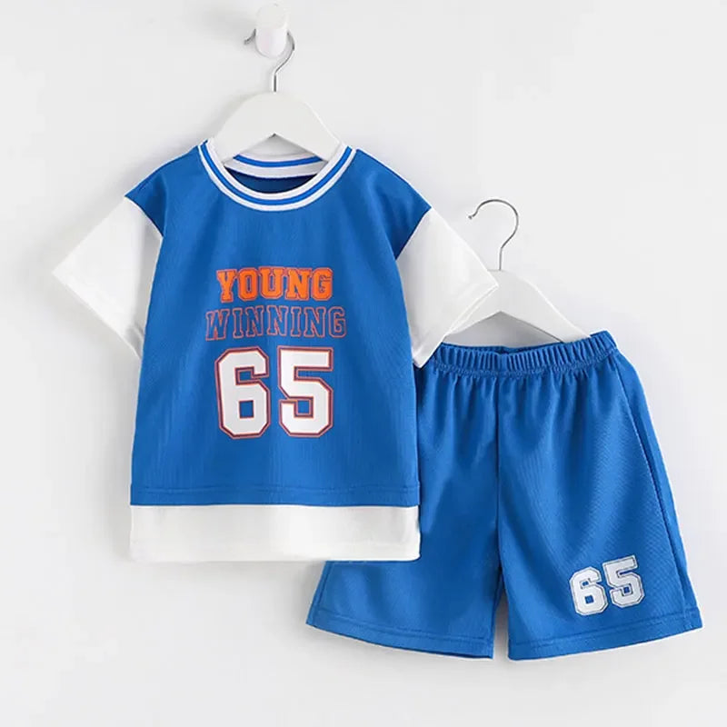Children's Sports Suit Kids Sets Clothes Boys Girl T-shirt Shorts  Summer Cotton Short Sleeve Baby Children Quick DryingClothing