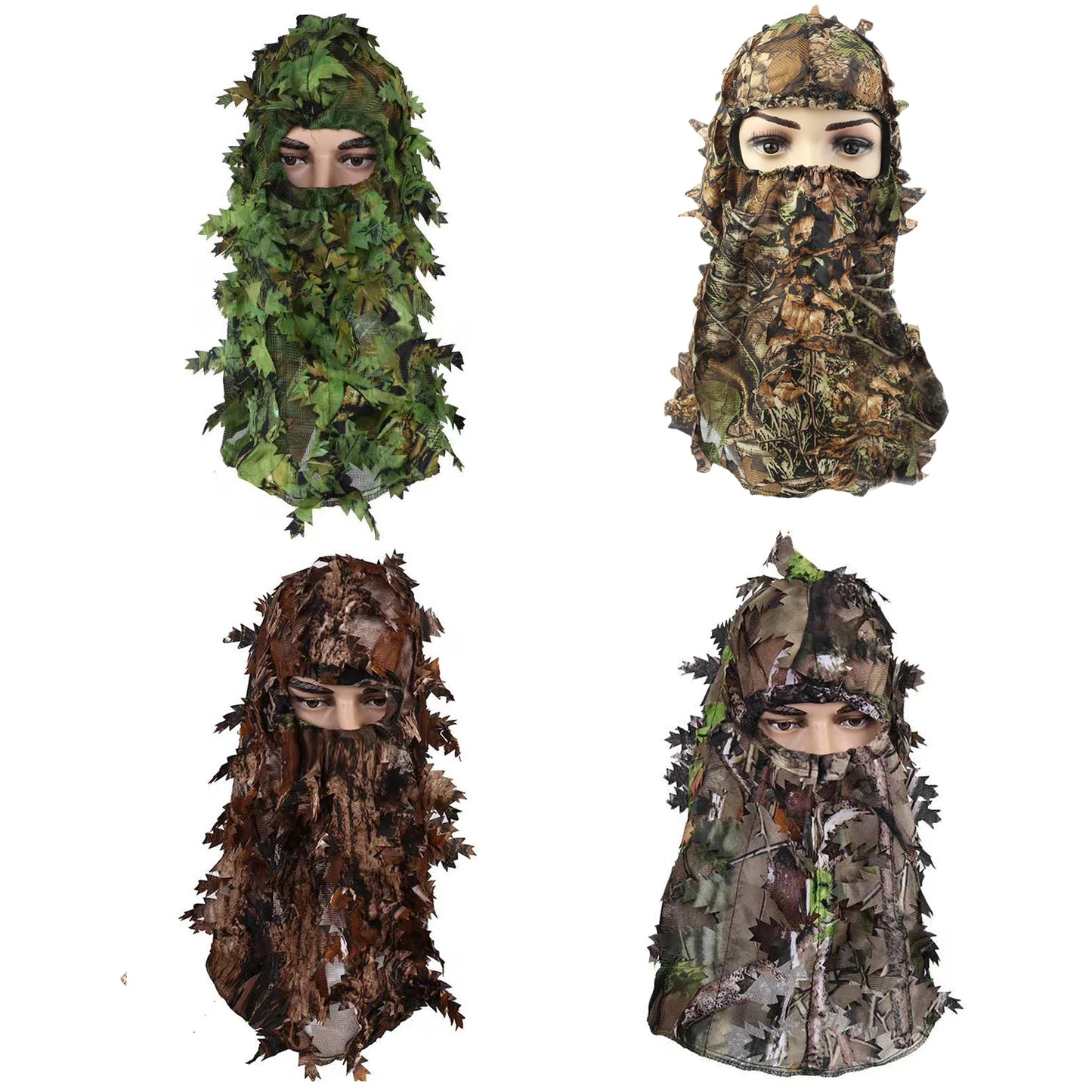Camouflage Leafy Hat 3D Full Face Mask Headwear Camo Hunter Hunting Accessories Camping Hunting Tactical Cap Hunting Equipment