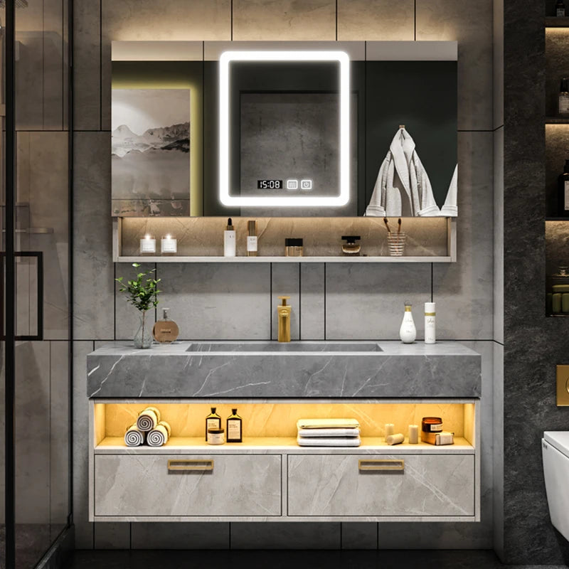 Bathroom Furniture Solid Wood Cabinet With Sink Wash Basin With And Mirror Vanity Toilet Simple Modern Washbasin Light Luxury Sl