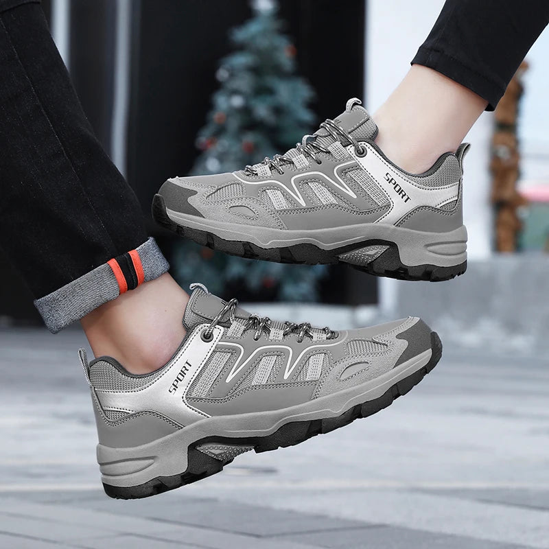 Men's Hiking Shoes Durable Outdoor Sport Men Trekking Wear-resistant Non-Slip Shoes Lace-Up Climbing Hunting Sneakers Casual New