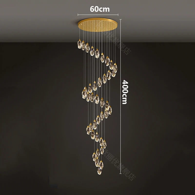 Modern home decoration crystal chandelier, stair Pendant lamp, living room Pendant lights, interior lighting