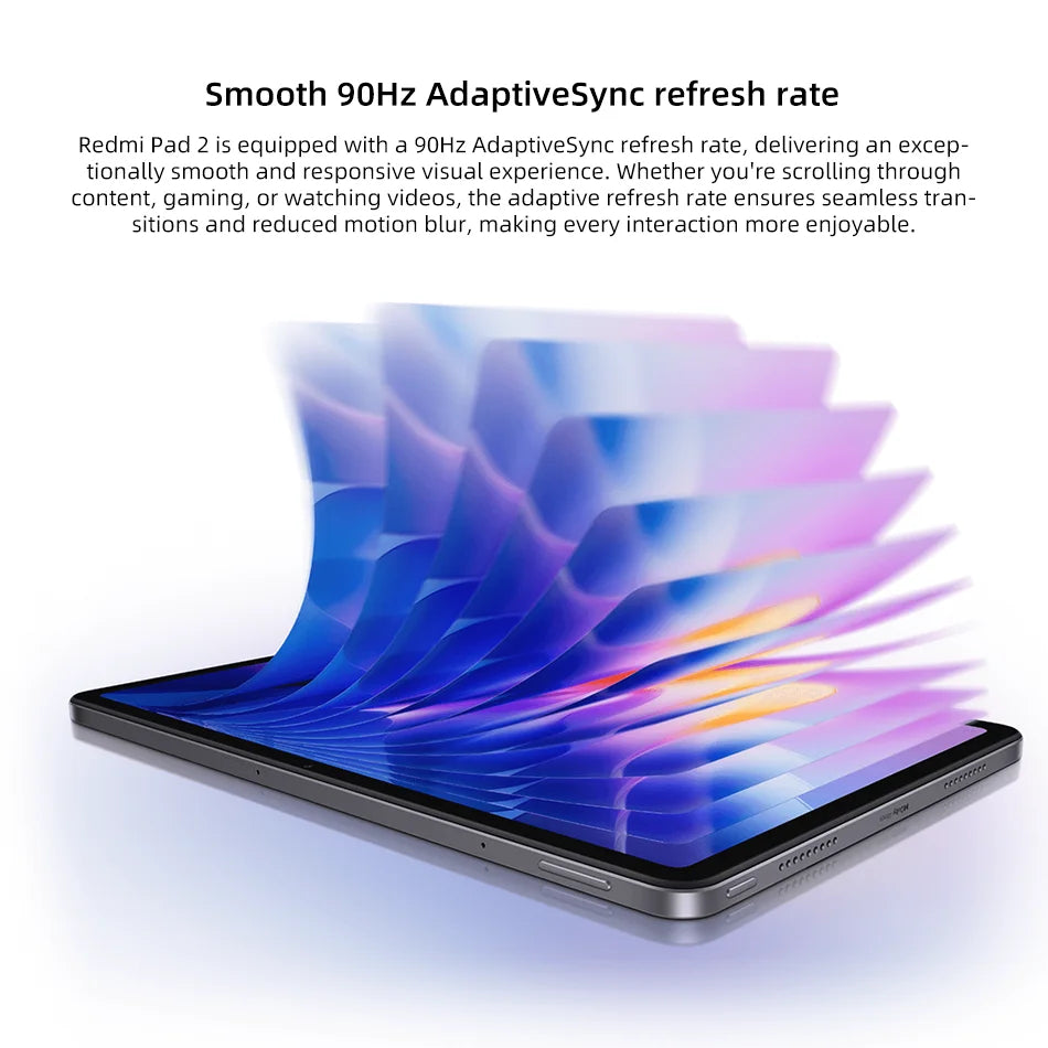 Global Version Xiaomi Redmi Pad 2 MediaTek Helio G100-Ultra 9000mAh Battery 18W Fast Charging 11" 2.5K 90Hz Display Tablets