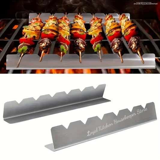 2pcs Kebab Rack Kebab Stands Skewer Holders Universal Suitable for Barbecue For Kitchen Patio Home Outdoor Camping BBQ Tools New