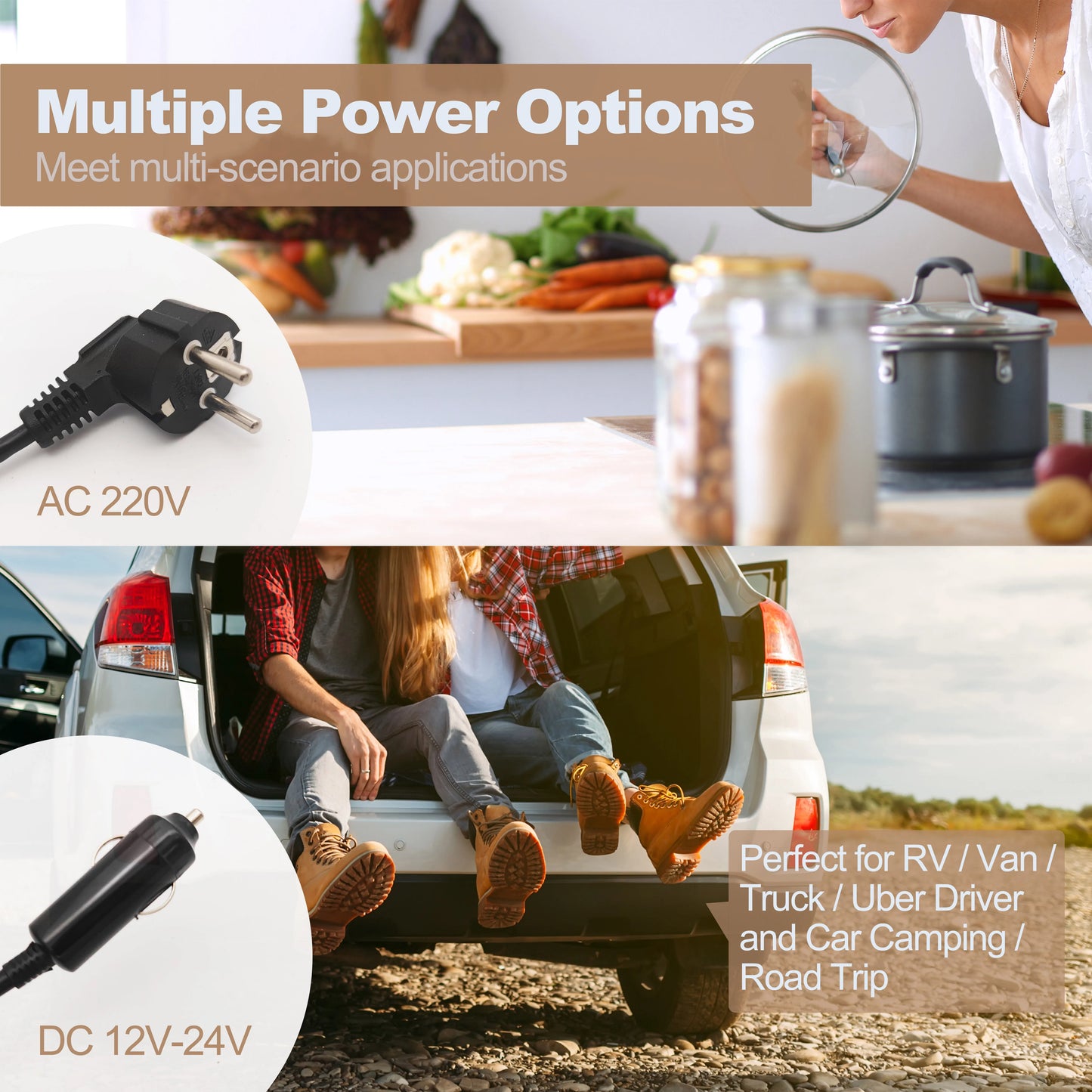 New Coming Rice Cooker Used in Car and Truck 12v to 24v also for Home 220V Enough For Two Persons