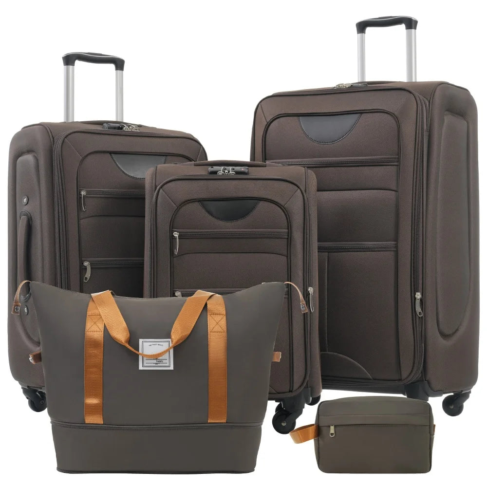 Lightweight Luggage Set 3pcs Expandable Suitcases Duffel Toiletry Bag Spinner Wheels TSA Lock Travel Suitcase Rolling Luggage