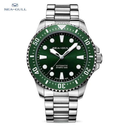 Seagull Men Automatic Mechanical Watch 100m Diving Waterproof for swimming Watches Sapphire Crystal Luminous Calendar montre hom