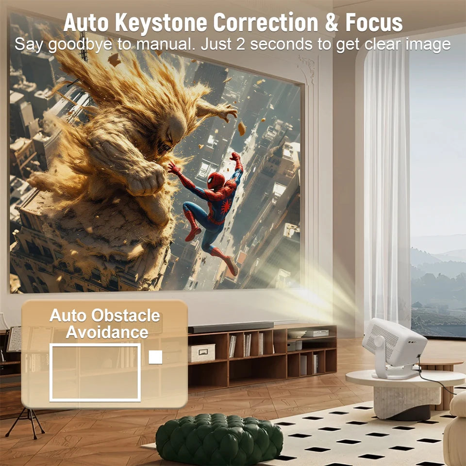 HT23 Plus Projector Mini Portable LED Video Android11 650 ANSI WIFI6 SmartProjector For 1080P 4K Video Home Cinema Projector New