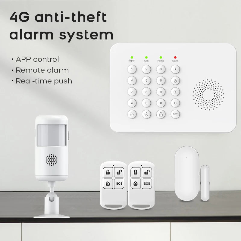 Wireless GSM Alarm System Tuya Smart Life Home Security Kit with Door Sensor PIR Motion Detector Alexa Compatible