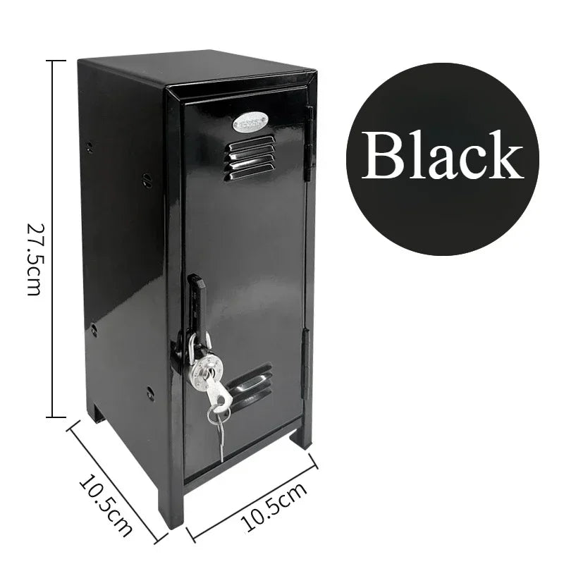 Iron Storage Box Dormitory Cosmetics Storage Cabinet Mini Safe Girls' Holiday Gifts Desktop Small Items Mini Storage Cabinet