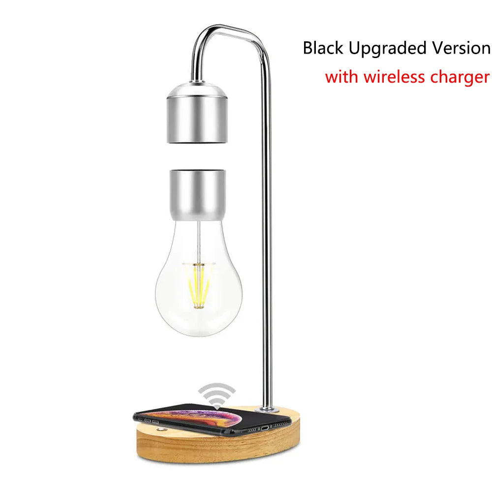 Wireless Charging Magnetic Levitating Floating Wireless LED Light Bulb for Desk Lamp Home Room Office Decor Unique Gift