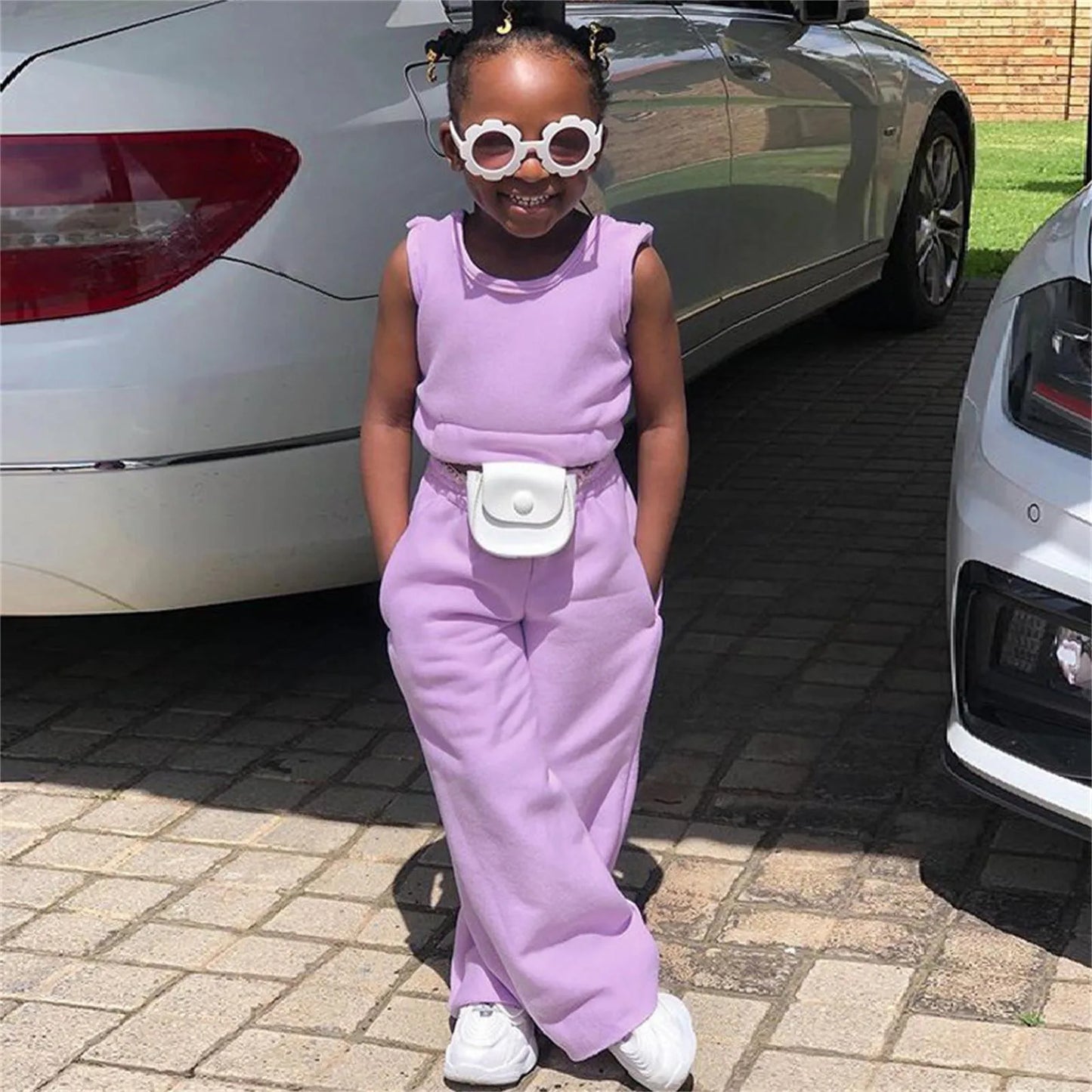 1-9 Years Old Kids Girls Summer Clothes Sets Girl's Sleeveless Vest Tops+ Pants Tracksuits Chidlren Sportswear Casual 2Piece Set
