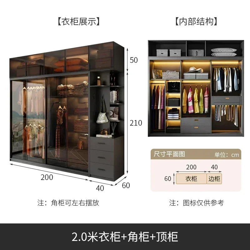 Mirror Cabinets Wardrobe Storage Cupboard Display Desk Clothes Closet Filing Shelves Simple Makeup Cube Ropero Salon Furniture