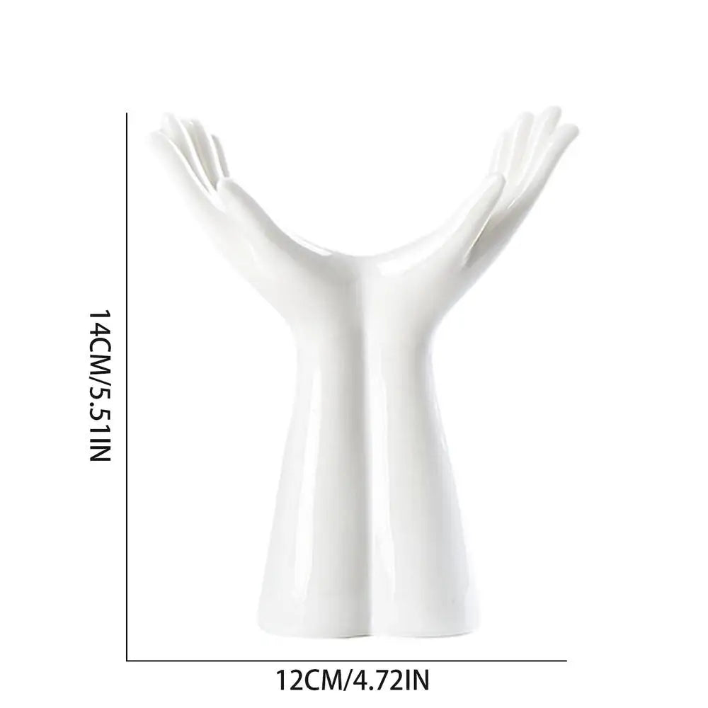 Hand Shape Vase Hand Arm Palm Bouquet Flower Arrangement Accessories Flower Vase Porcelain Handicraft Ornaments Home Decoration