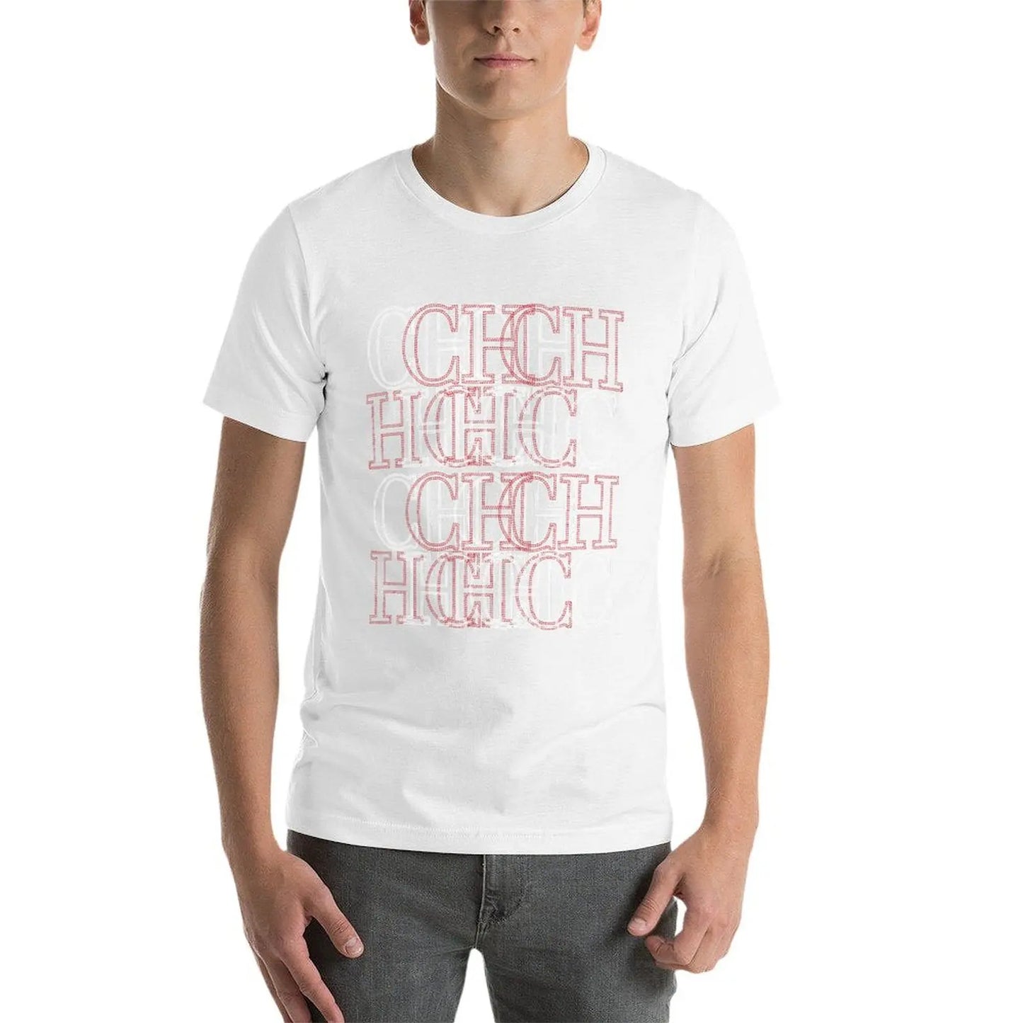 CHCH Summer Men's Letter pattern T-shirt Fashion Simple Casual Shirt Men Sports T-shirt Outdoor Running Short Sleeve Men Top