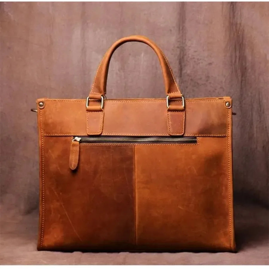 Vintage Leather Messenger Bag for Business Professional Men Durable and Stylish Briefcase