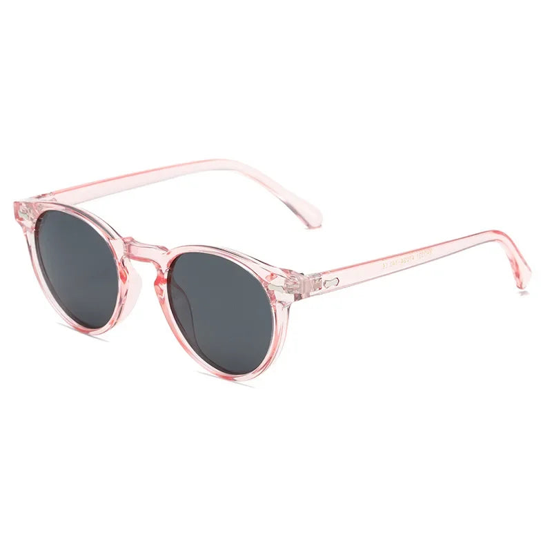 Small Round Sunglasses Women Vintage Brand Designer Brown Sun Glasses Round Frame Rivet Shades Female Ladies UV400 Gafas De Sol