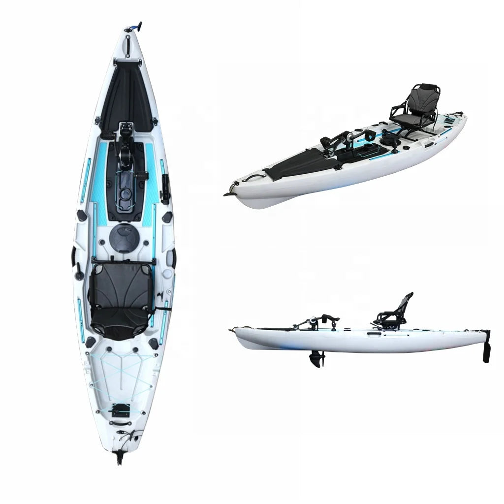 12ft Single Person LLDPE Fishing Kayak Hot Sale Ocean Touring Rowing Boat Vicking Hard Plastic Pedal Kayak 3 Year Warranty