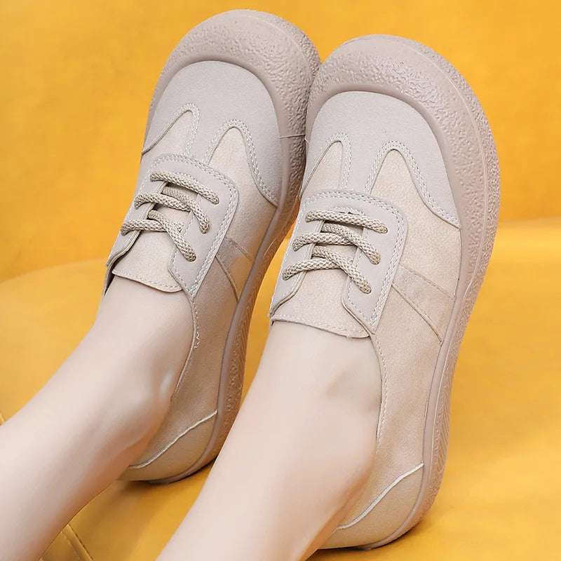 2025 New Women's Wide Toe Flat Shoes Spring Fashion Casual Comfortable College Style Soft Sports Footwear for Outdoor
