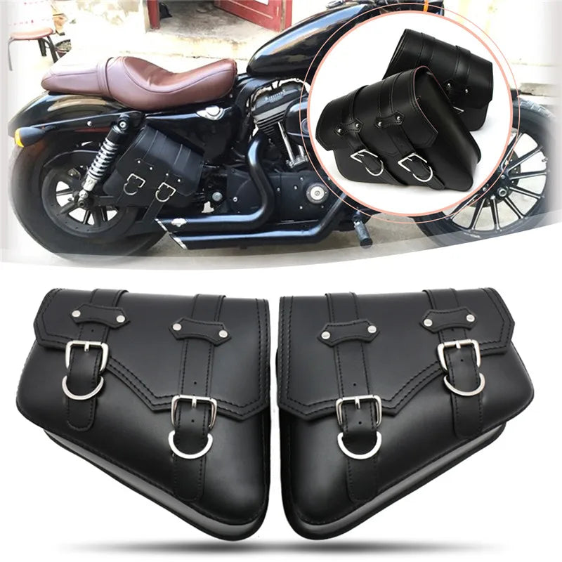 Universal Motorcycle PU Leather Left/Right Side Tool Pouch Bag Luggage Saddle Bag Pouch For Honda/Yamaha/Suzuki