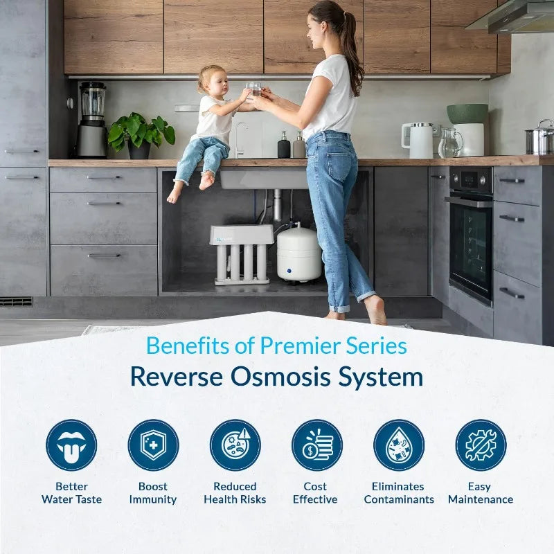 4-Stage Reverse Osmosis Under Sink Drinking Water RO Filtration Purification System | Removes Contaminants | 75 GPD,Leak-Proof