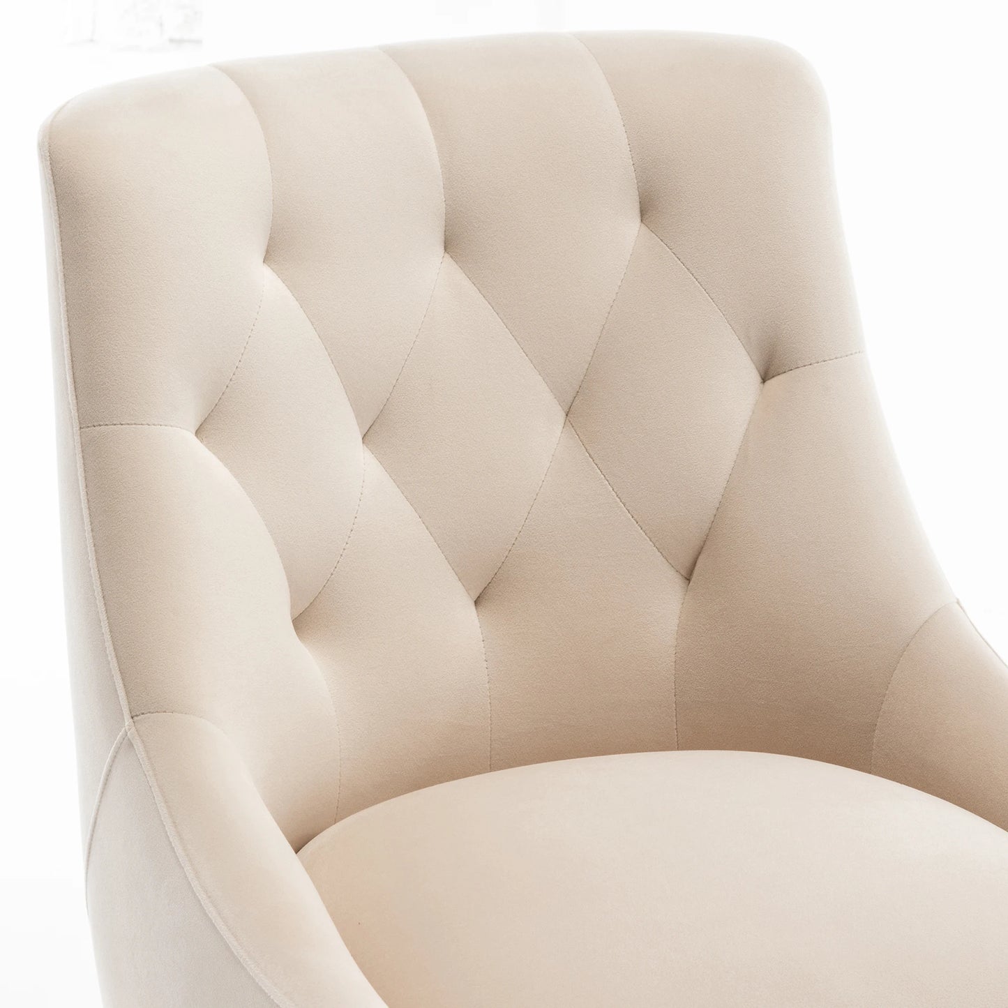 SEYNAR Modern Dining Chairs Set of 2, Upholstered Accent Chair Tufted Back Armless Chair with Back Pull
