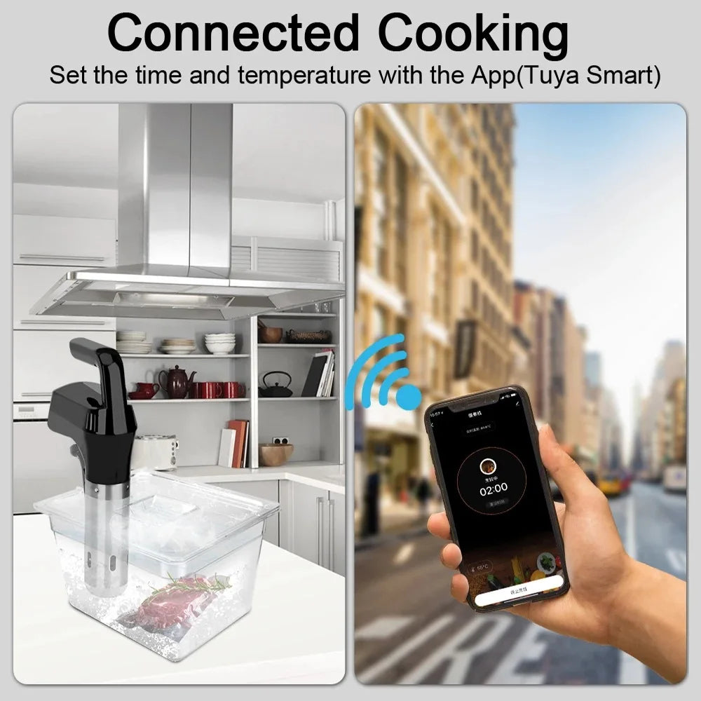 1100W Sous Vide Cooker LCD Touch Immersion Circulator Accurate Cooking IPX7 Waterproof Vacuum Cooker with Smart APP Control