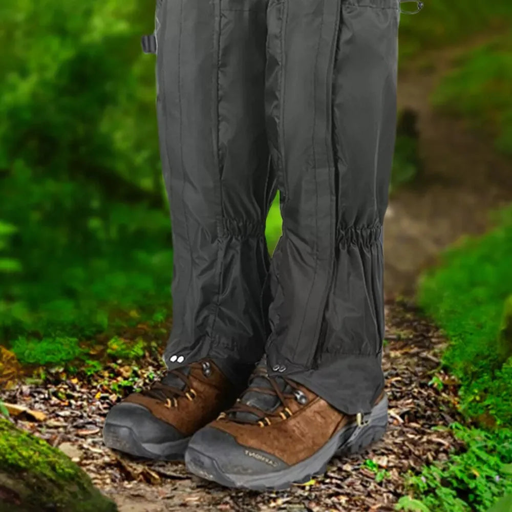 Waterproof Camping Hiking Leg Gaiters Breathable Zipper Snow Boot Gaiters Outdoor Black Walking Boot Gaters Mountain Climbing