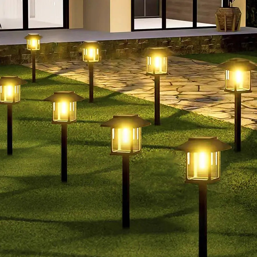 Solar Lights Outdoor ExtraBright amp Smart Auto On Off, Solar Powered Garden Lights, Waterproof Solar Pathway Lights for Landsca