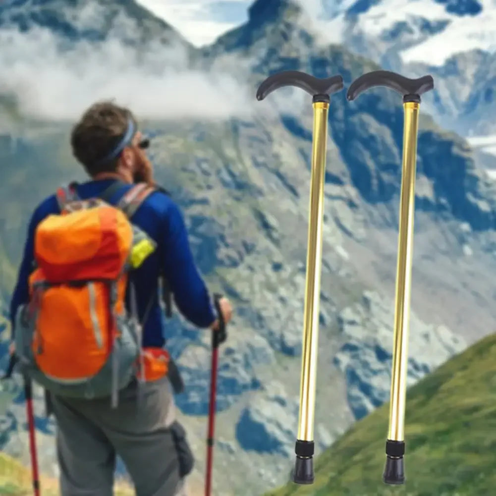 Trekking Pole Anti-skid Crutch Ergonomic Handle Adjustable Walking Stick  Women Men Stable Anti-skid Hiking Cane