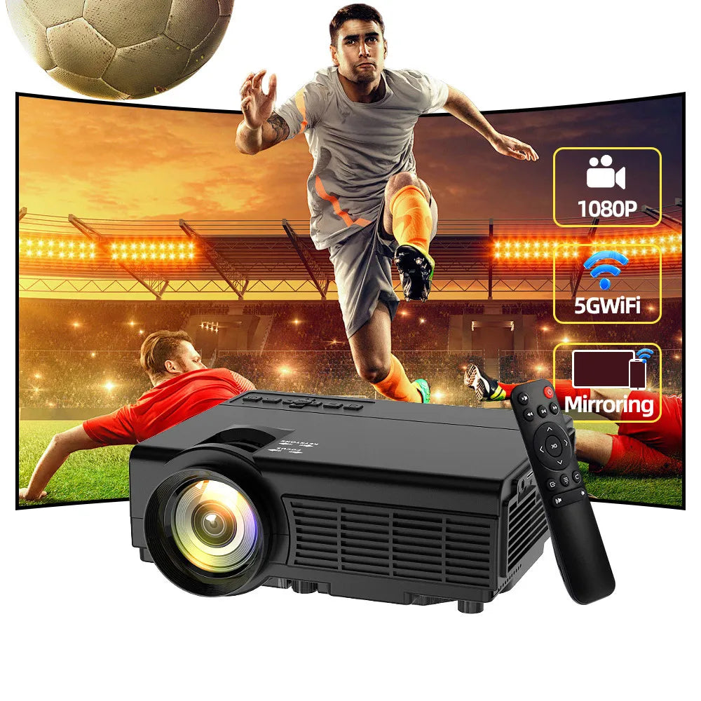 4k Portable Projector 1920*1080P HD Resolution Intelligent Control 5G WiFi BT5.0 Home Theater Outdoor Movie LED Projector