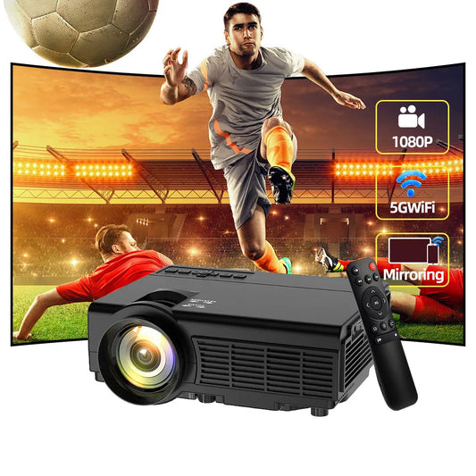 4k Portable Projector 1920*1080P HD Resolution Intelligent Control 5G WiFi BT5.0 Home Theater Outdoor Movie LED Projector