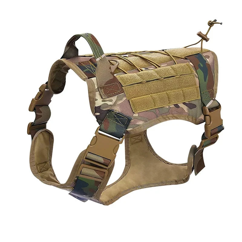 Big Dog Harness Vest Breathable Easy Handle Tactics Dog Collar Medium Strong Nylon Elastic Pet Dog Leash