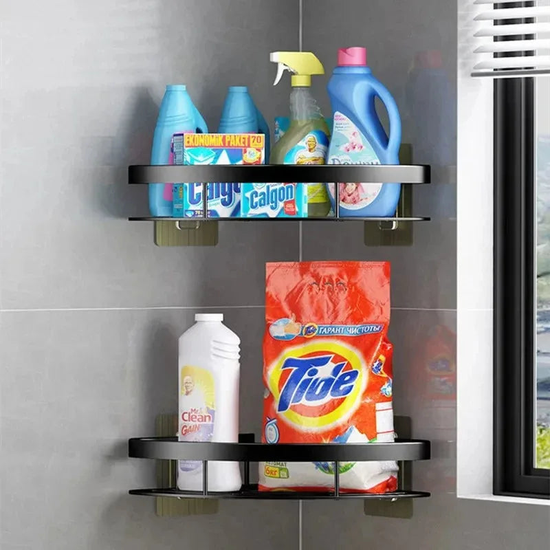 Bathroom Shelf Makeup Storage Organizer Aluminum Alloy Shampoo Rack Shower Shelf Bathroom Accessories No Drill Wall Shelf
