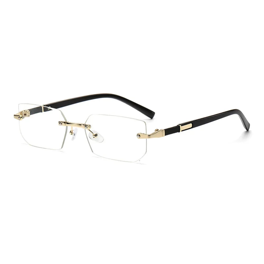 Trendy Rimless Sunglasses for Men Women Fashion Frameless Rectangle Sun Glasses Retro UV400 Shades Summer Traveling Eyewear