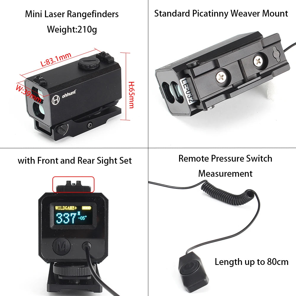LE-032 Range Finder 1200M IP65 Waterproof Outdoor Realtime Tactical Mini Laser Rangefinder Hunting Scope Mountable For Aim Sight