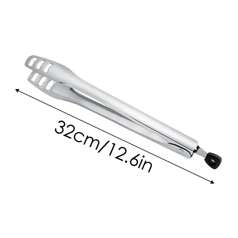 BBQ Tongs 12.5 Inch Grill Tongs Steak Clamp Stainless Steel Kitchen Utensils For Camping Outdoor Picnic Non-Slip Grip