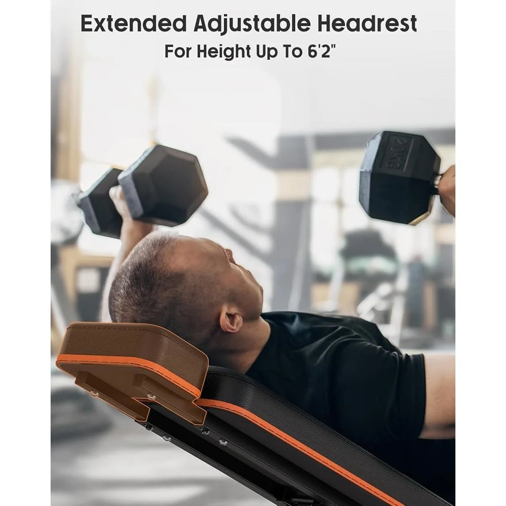 Heavy-Duty Adjustable Weight Bench Foldable 800LB Multi-Purpose Home Gym Workout Press Sit-Up Incline Training Machine