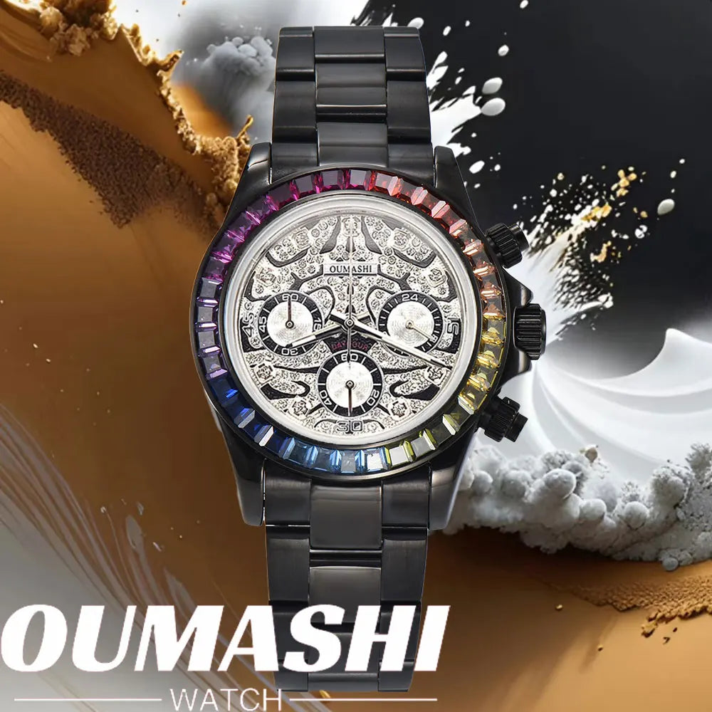 39.3mm Luxury Watches Men's Chronograph New gems watch Business Watch Men's VK63 Men's Chronograph watch VK63 Waterproof 10ATM