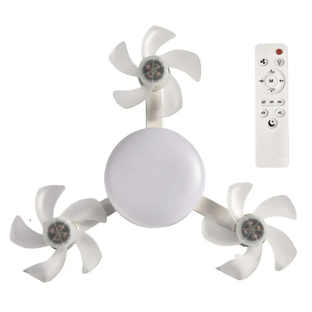 Intelligent ceiling light electric fan light Kitchen high wind power Silent Easy to clean Screw Fan Light Restaurant Fan Eye
