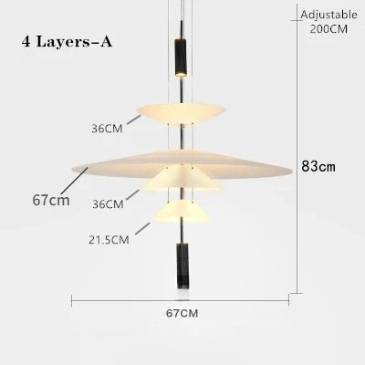 Modern Personality Led Flying Saucer Chandelier Home Decoration Interior Lighting Designer Table Bar Living Room Chandelier
