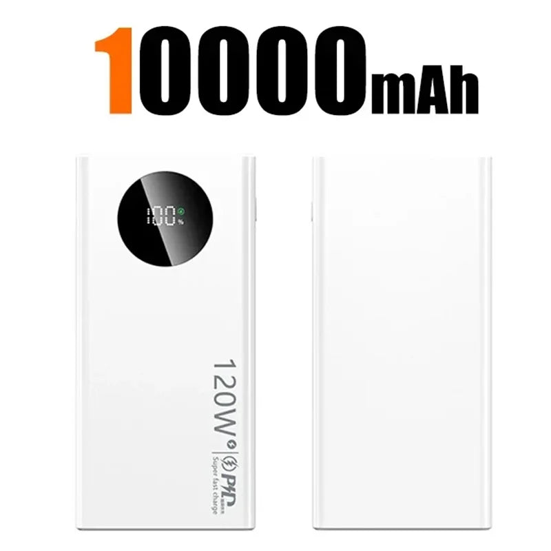 120W 500000mAh High Capacity Power Bank Super Fast Charging Portable Battery Charger Digital Display For iPhone Samsung Xiaomi