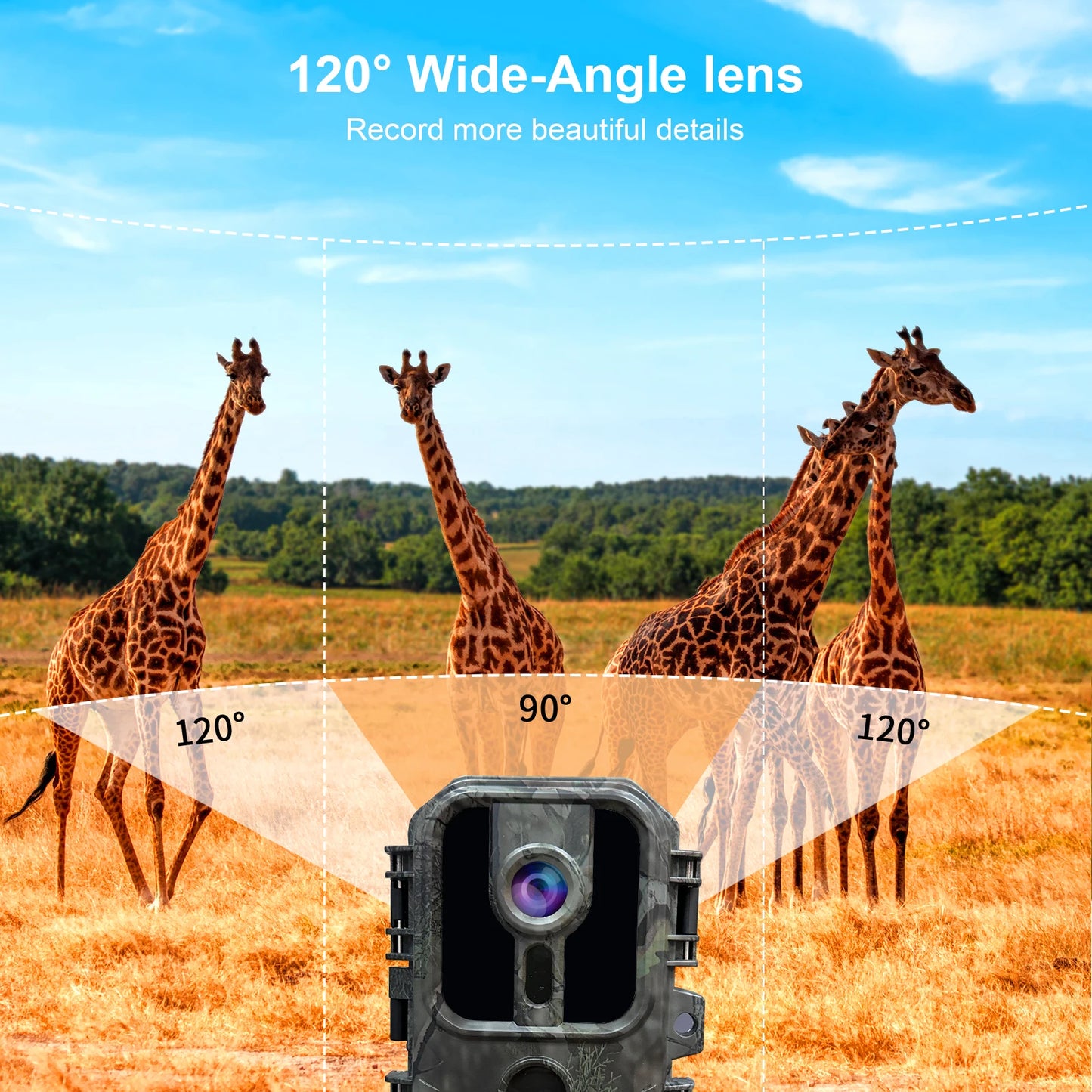 Hunting Trail Camera 16MP 1080P Night Vision Wildlife Camera For Outdoor Camping Security Night Vision Monitoring Hunting Camera