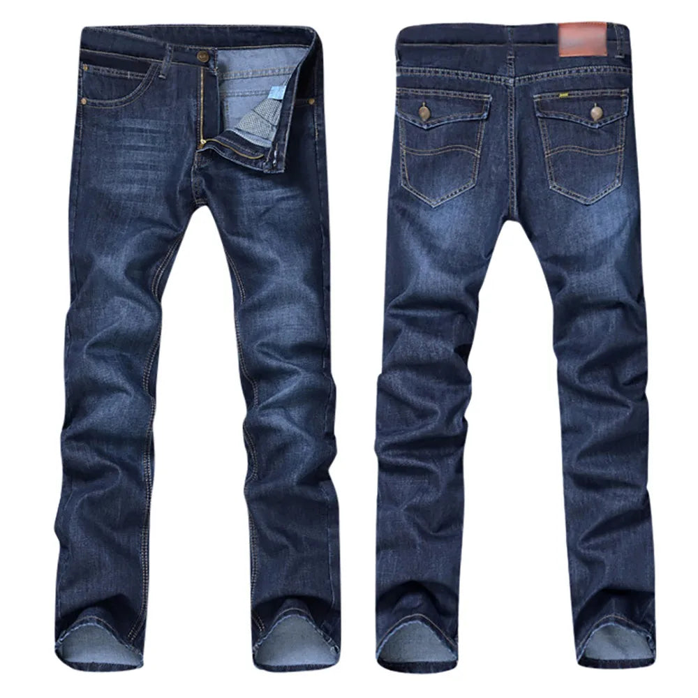 Men's Denim Jeans Pants Casual Hip Hop Streetwear Skateboard Denim Trousers Spring Autumn Men's Stretch Straight Fit Jeans