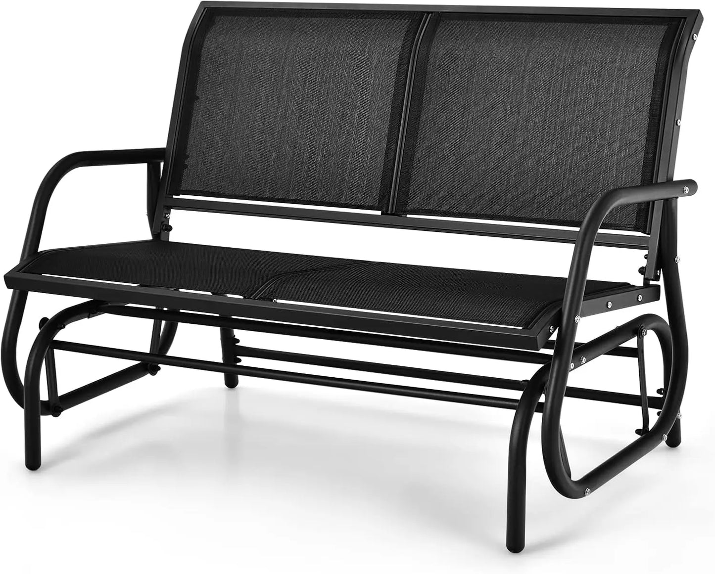 2-Person Outdoor Glider Bench,  Patio Double Swing Gliding Chair Loveseat ,  Porch, Backyard and Poolside
