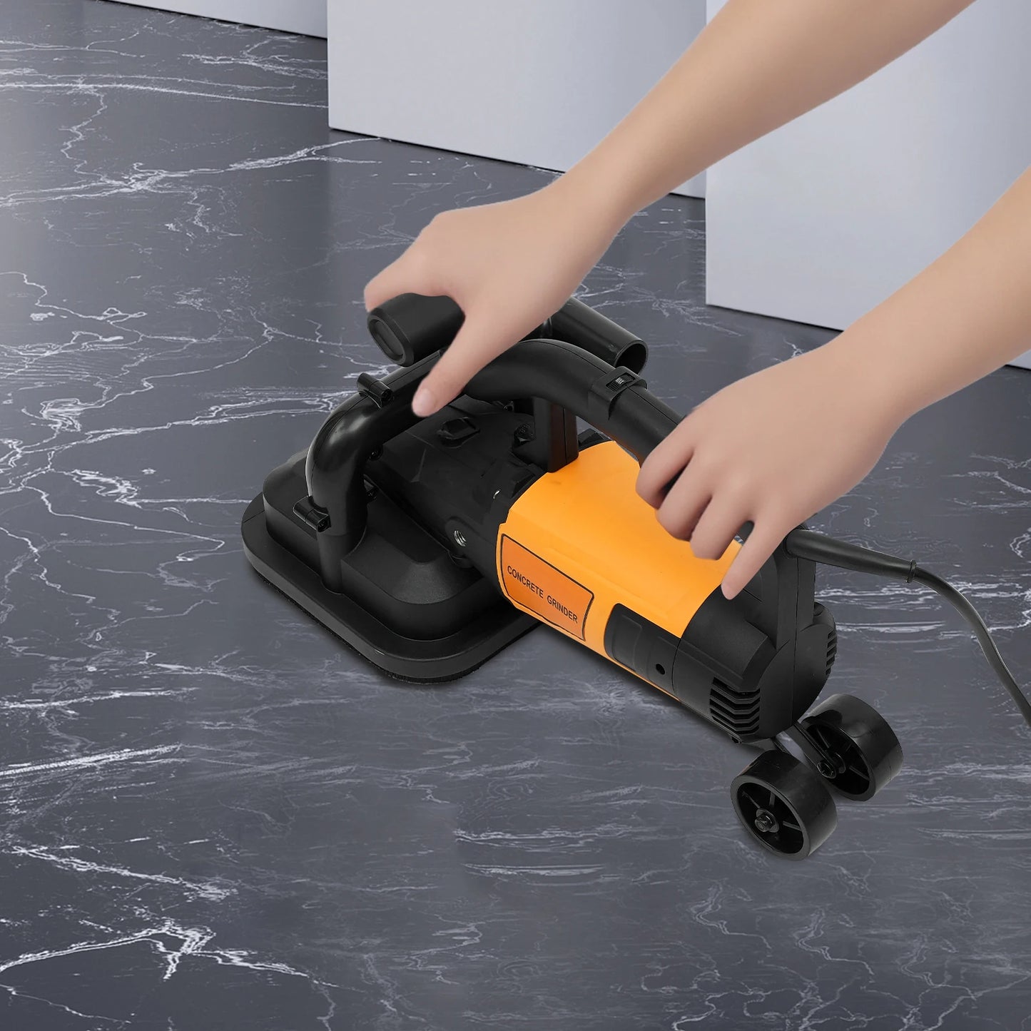 4-Head Concrete Grinder, Concrete Surface Grinder, 3800W Concrete Grinder Set for Grinding Concrete Cement Marble Granite