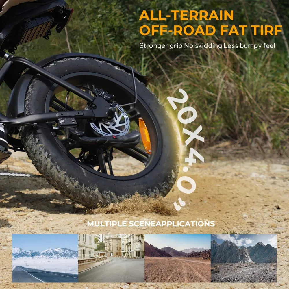 TAMOBYKE V20 Off-road Adult Electric Bike with 1500W Motor 31.5MPH 48V18.2Ah Battery, 60-Mile Range, All-terrain Performance