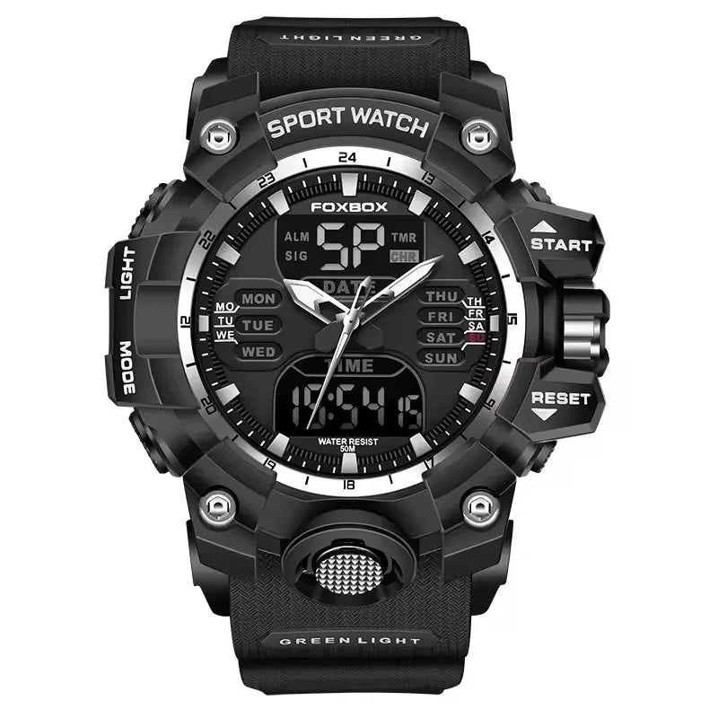 LIGE Waterproof Watches for Men Luxury Sport Chronograph Alarm Wristwatch Military Quartz Clock Digital Male Watch Student