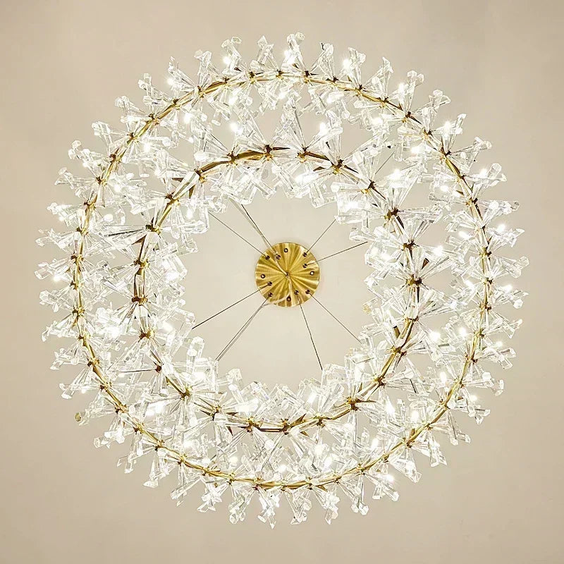 Modern living room bedroom round ceiling chandelier indoor luxury crystal chandelier personalized creative LED lamps