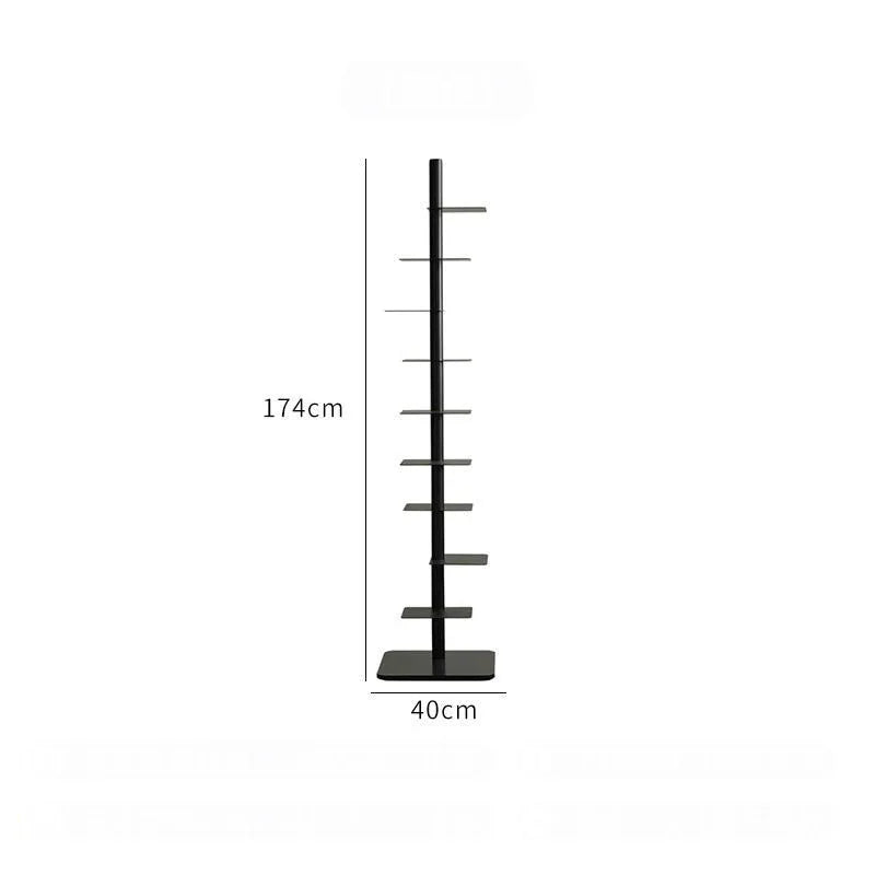 MOMO Iron Living Room Shelf Simple Storage Floor Ins Creative Multi-layer Rotating Invisible Display Shelf Bookshelf